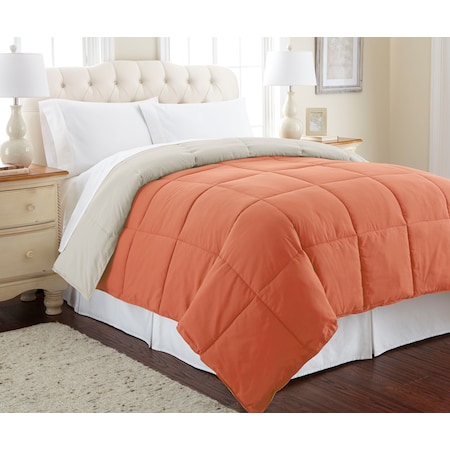 Down Alternative Reversible Comforter Orange Rust/oatmeal King